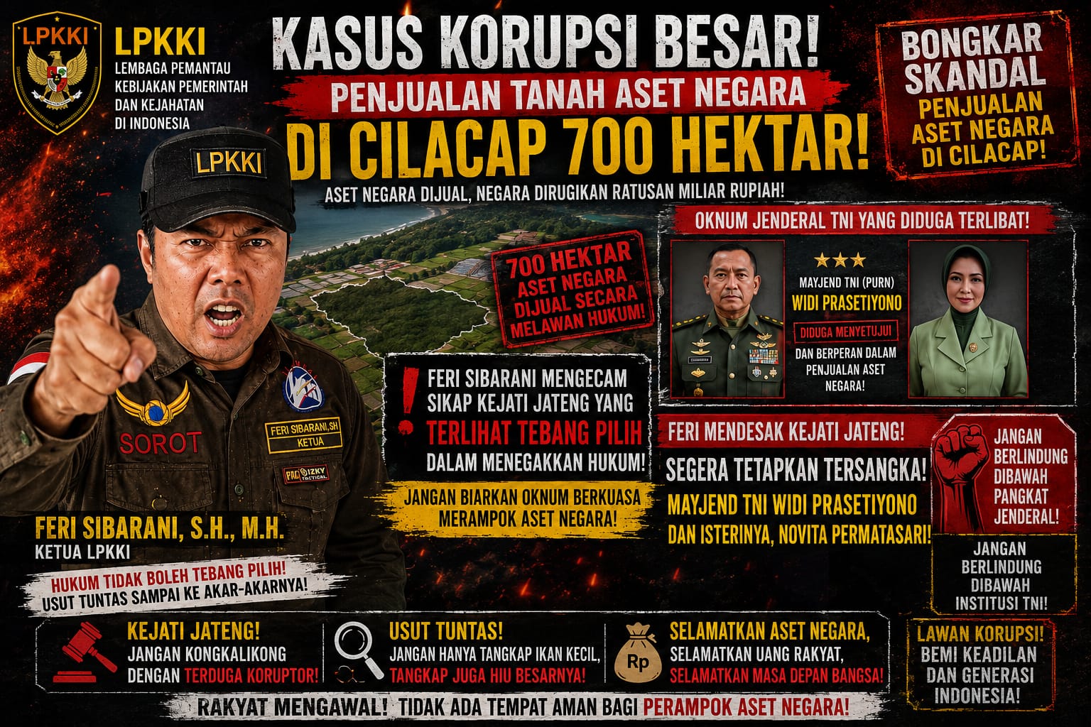LPKKI Soroti Dugaan Skandal Penjualan Aset Negara 700 Hektar di Cilacap, Desak Kejati Jateng Bertind